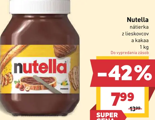 Nutella Nátierka z lieskovcov a kakaa