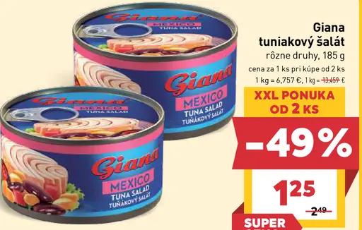 Giana tuniakový šalát viac druhov