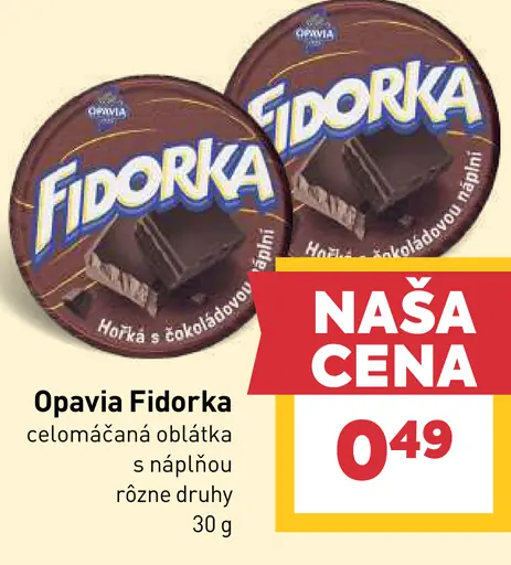 Opavia Fidorka celomáčaná oblátka s náplňou