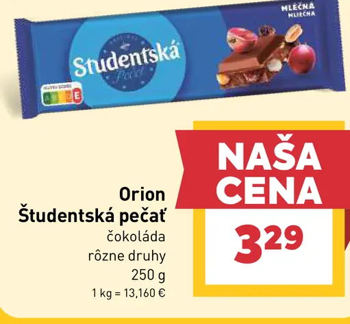 Orion Študentská pečať čokoláda