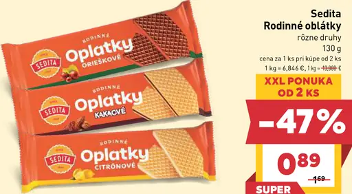 Sedita Rodinné oblátky orieškové