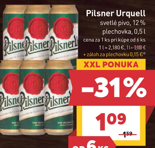 Pilsner Urquell svetlé pivo 12%