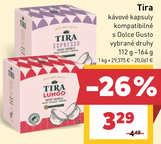Tira kávové kapsuly kompatibilné s Dolce Gusto