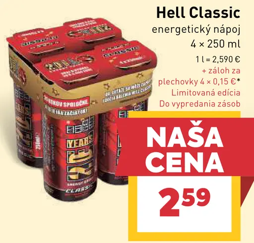Hell Classic energetický nápoj