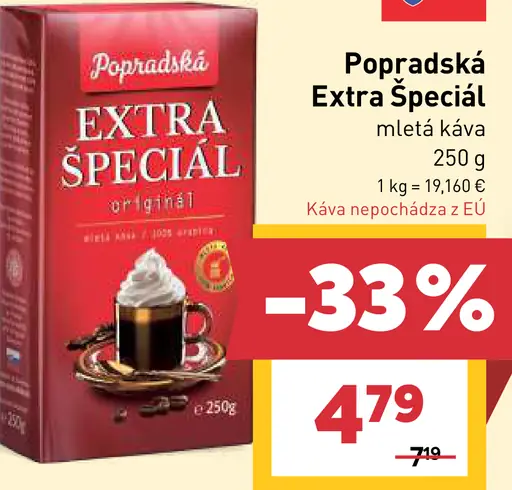 Popradská Extra špeciál originál mletá káva