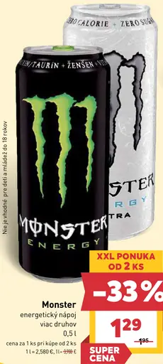 Monster energetický nápoj rôzne druhy