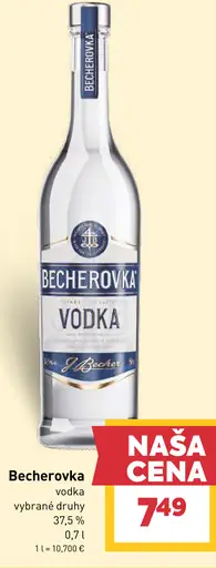 Becherovka vodka, vybrané druhy