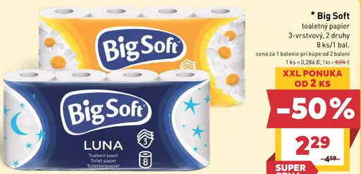 Big Soft toaletný papier 3-vrstvový