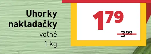 Uhorky nakladačky voľné
