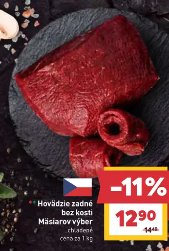 Hovädzie zadné bez kosti Mäsiarov výber