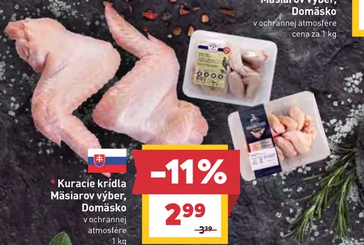 Domäsko kuracie krídla, v ochrannej atmosfére