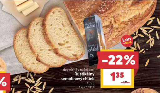 Rustikálny semolinový chlieb