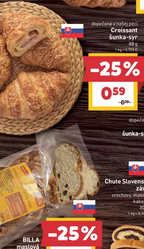 Croissant šunka - syr