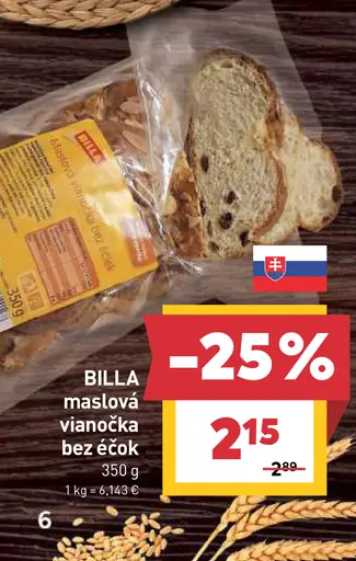 BILLA maslová vianočka bez éčok
