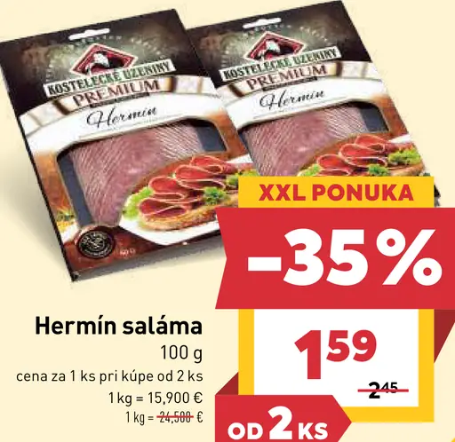 Kostelecké uzeniny Premium Hermín saláma