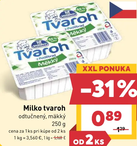 Milko tvaroh odtučnený mäkký