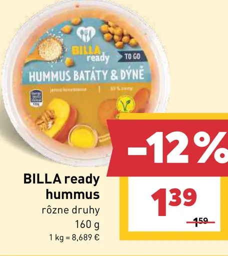 BILLA ready hummus batáty & dýne