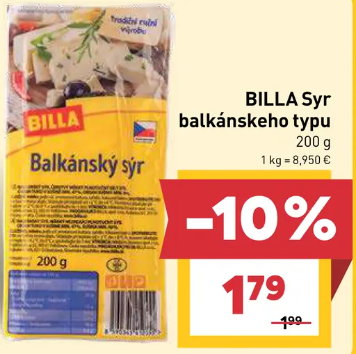 BILLA syr balkánskeho typu