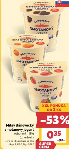 Milsy Bánovecký smotanový jogurt marhuľa