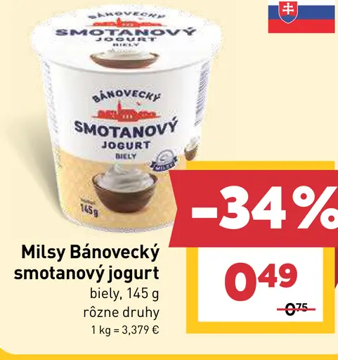 Milsy Bánovecký smotanový jogurt biely