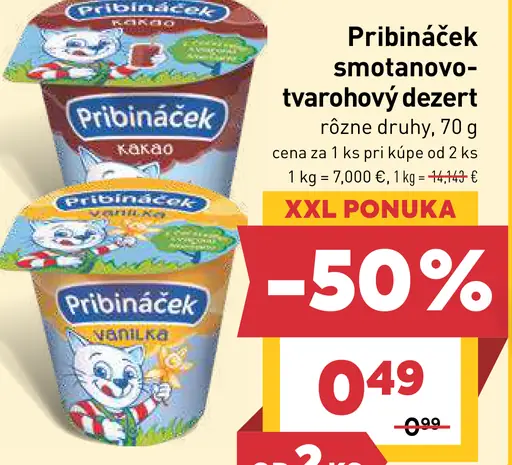 Pribináček smotanovo-tvarohový dezert