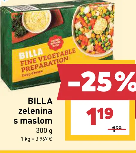 Billa zeleninová zmes s maslom