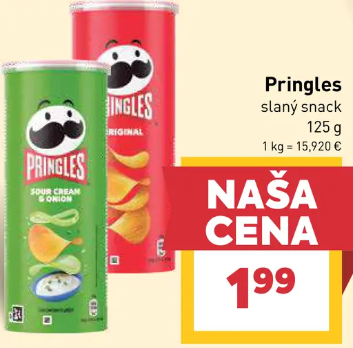 Pringles slaný snack rôzne druhy