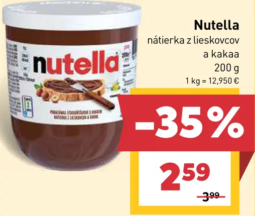 Nutella lieskovo-oriešková kakaová nátierka