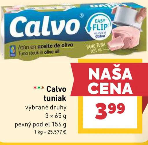 Calvo tuniak, vybrané druhy