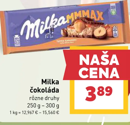 Čokoláda rôzne druhy Milka