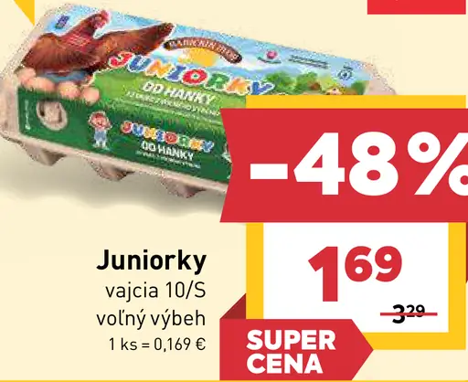 Juniorky vajcia z voľného výbehu