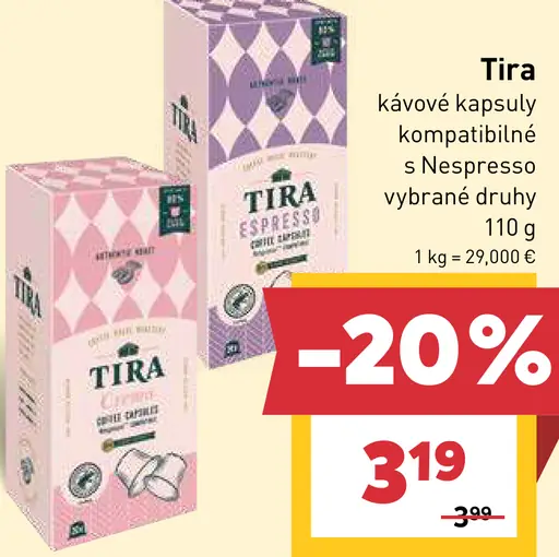 Tira kávové kapsuly kompatibilné s Nespresso