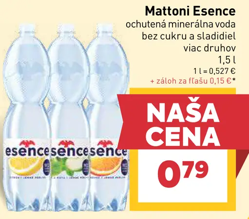 Mattoni Esence ochutená minerálna voda bez cukru a sladidiel viac druhov