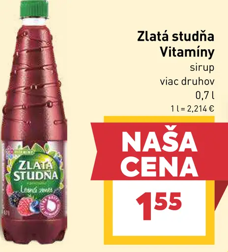Zlatá studňa sirup, viac druhov