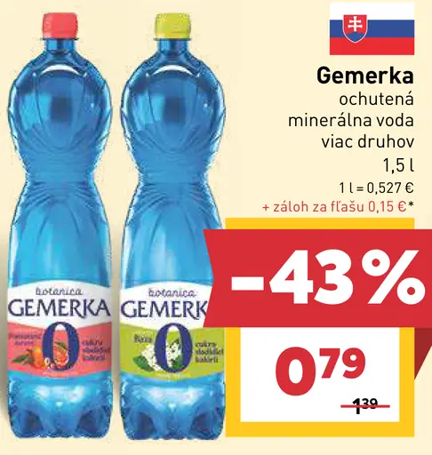 Gemerka ochutená minerálna voda, viac druhov