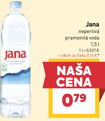 Jana neperlivá pramenitá voda