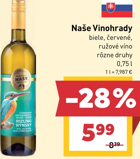 Naše Vinohrady biele víno