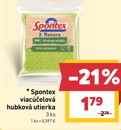 Spontex viacúčelová hubková utierka, 3 ks