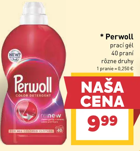 Perwoll prací gél rôzne druhy