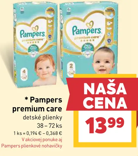 Pampers premium care detské plienky