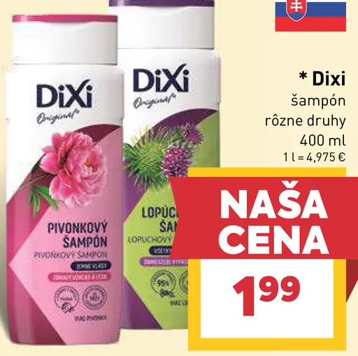 Dixi šampón – pivonkový, lopúchový a iné druhy