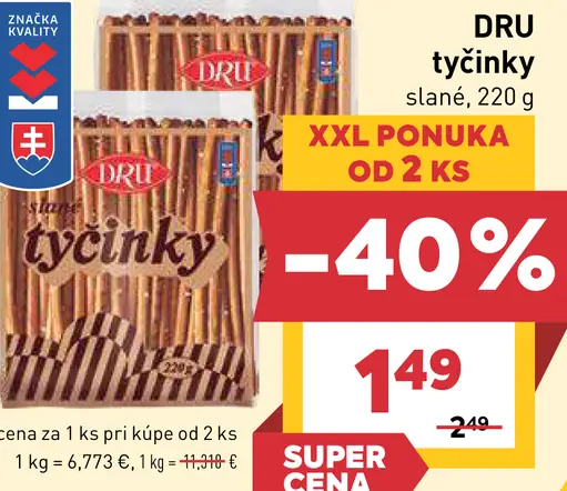 Dru slané tyčinky