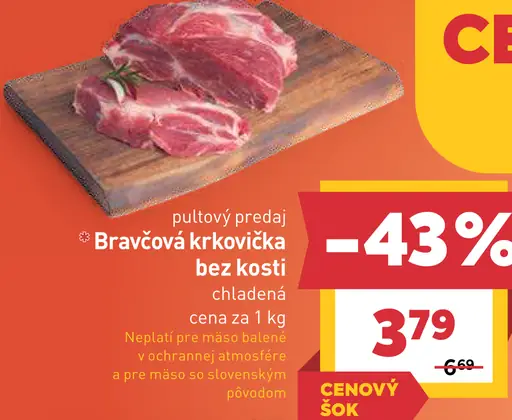 Bravčová krkovička bez kosti, plátky