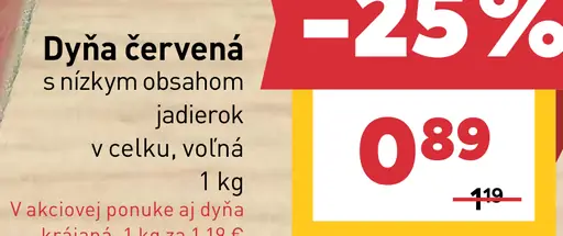 Dyňa červená s nízkym obsahom jadierok