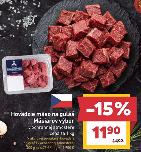 Mäsiarov výber hovädzie mäso na guláš