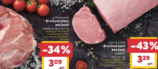 Bravčové plece bez kosti