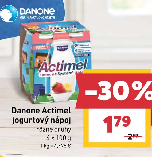 Danone Actimel jogurtový nápoj rôzne druhy