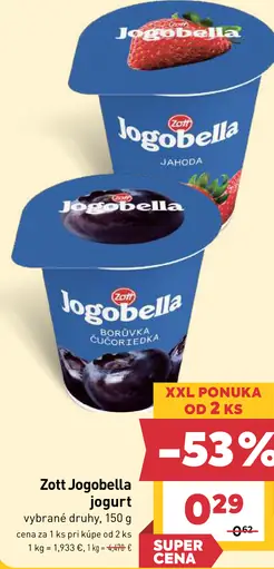 Zott Jogobella jogurt jahoda