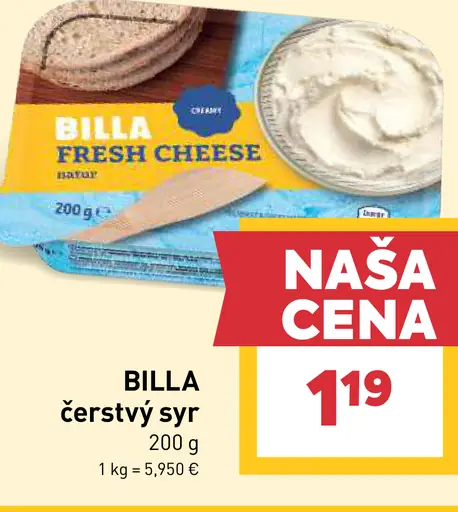 BILLA čerstvý syr