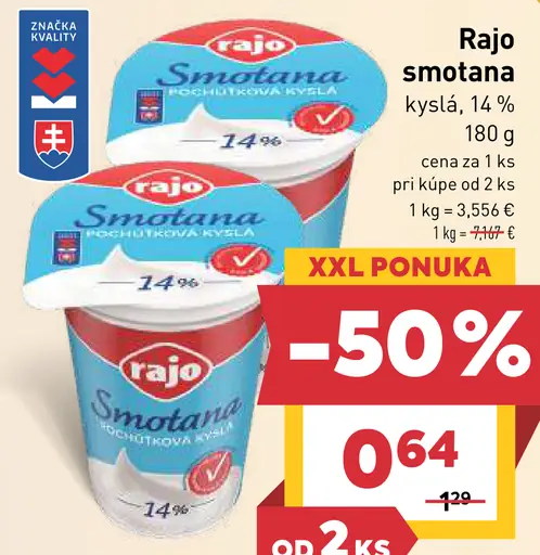 Rajo smotana kyslá 14%